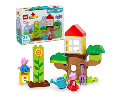 LEGO DUPLO Peppa Pig Tuin- en Boomhuis-kleuterspeelding, Boublok-leerstel met 2 figure ingesluit