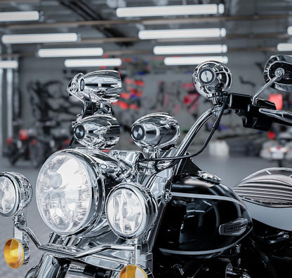 Motorcycle Bluetooth Speakers 4-Speaker Waterproof Audio System
4.25 Inch Full-range Speakers, 1600W Peak Power, Bluetooth/USB/AUX/FM Radio, Subwoofer Output, Fits 7/8-1.25 inch handlebars
