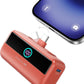 INIU Compact Portable Charger, 5500mAh Power Bank with Build-in USB-C Connector, 22.5W PD Fast Charging Powerbank, Family Flight Cruise Ship Essential Phone Charger for iPhone 16 15 Samsung, Orange