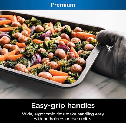 Ninja Foodi NeverStick Premium 10-stuk Bakgereedskapstel, Oondveilig tot 260°C, met (2) Bakplate, Koekiebakplaat, Broodpan, Muffinpan, (4) Koekpanne & Verkoel-/Braairooster - Grys