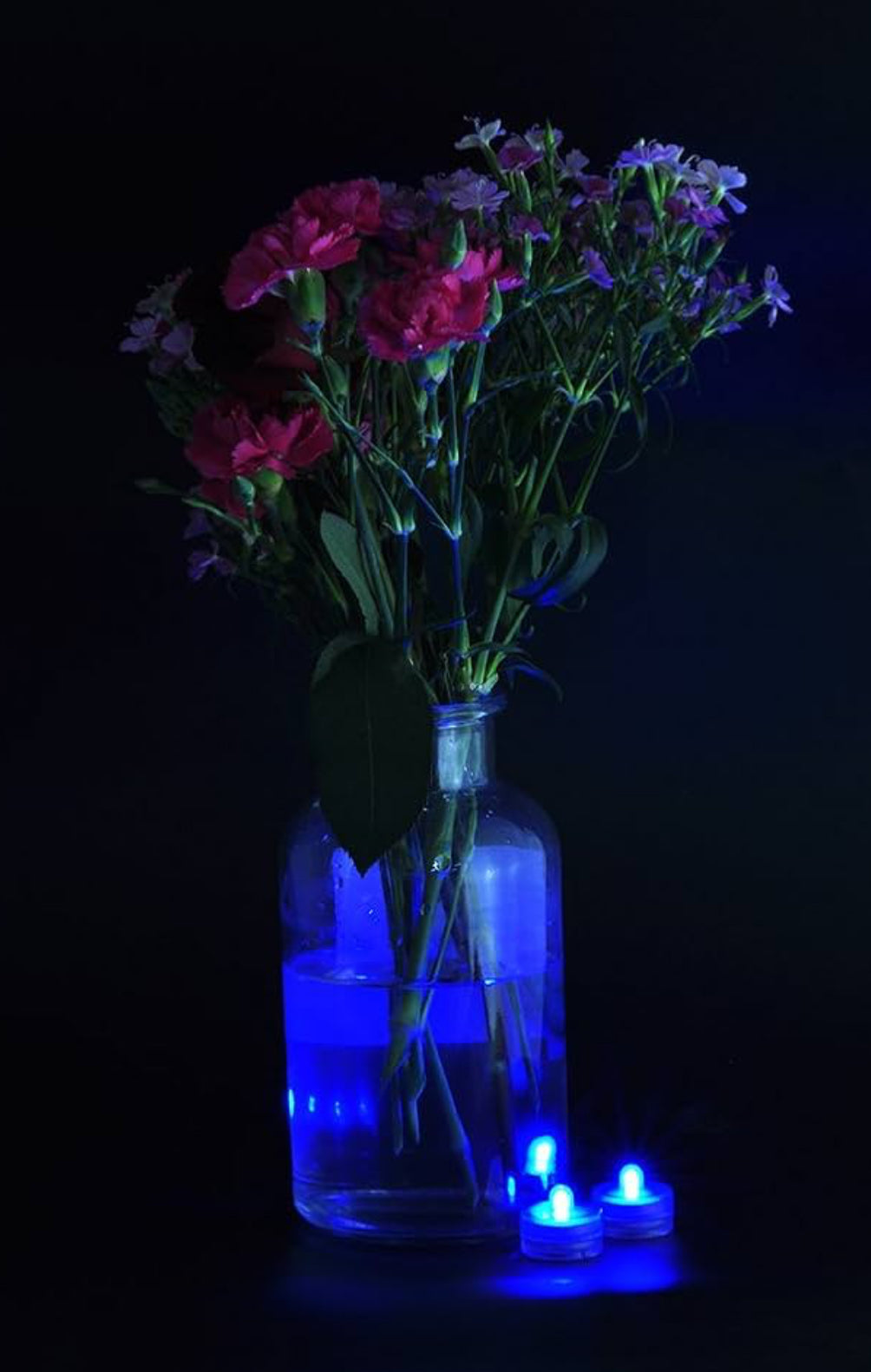 Halloween Lights Submersible LED Lights Battery Powered Underwater Waterproof LED Tea Light for Events Lighting - (Blue)