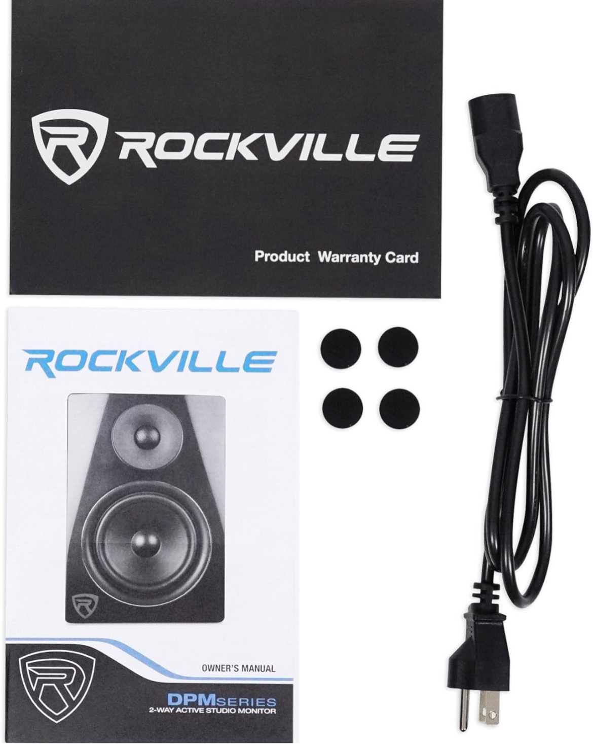 Rockville (2) DPM5C Dual Powered 5.25" 300w Active Studio Monitors+Stands+Pads