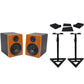 Rockville Pair APM6C 6.5" 2-Way 350 Watt Powered USB Studio Monitors+Stands+Pads