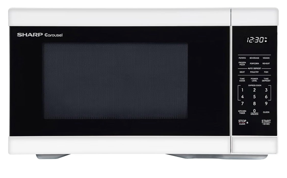 Sharp SMC1161KW 1.1 cu. ft. 1000W White Countertop Microwave Oven
Removable 12.4" Carousel Turntable