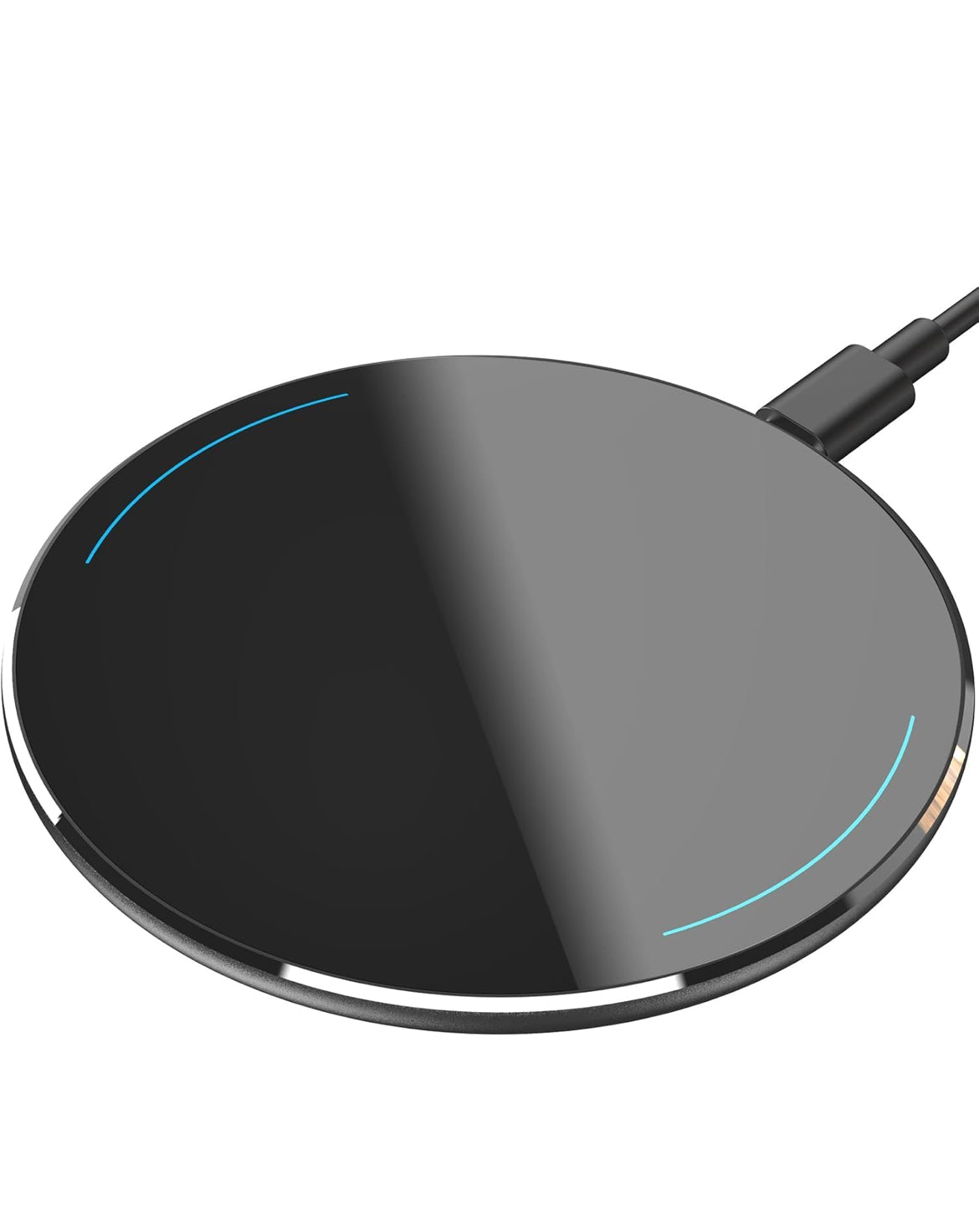 New Anti-Slip Wireless Charger 15W Max Fast Charging Pad Compatible w/ iPhone,Samsung Galaxy - Black