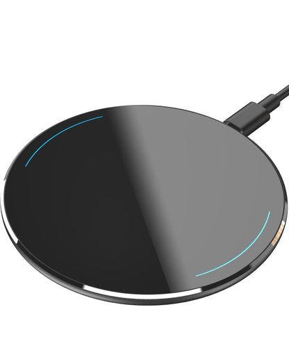New Anti-Slip Wireless Charger 15W Max Fast Charging Pad Compatible w/ iPhone,Samsung Galaxy - Black