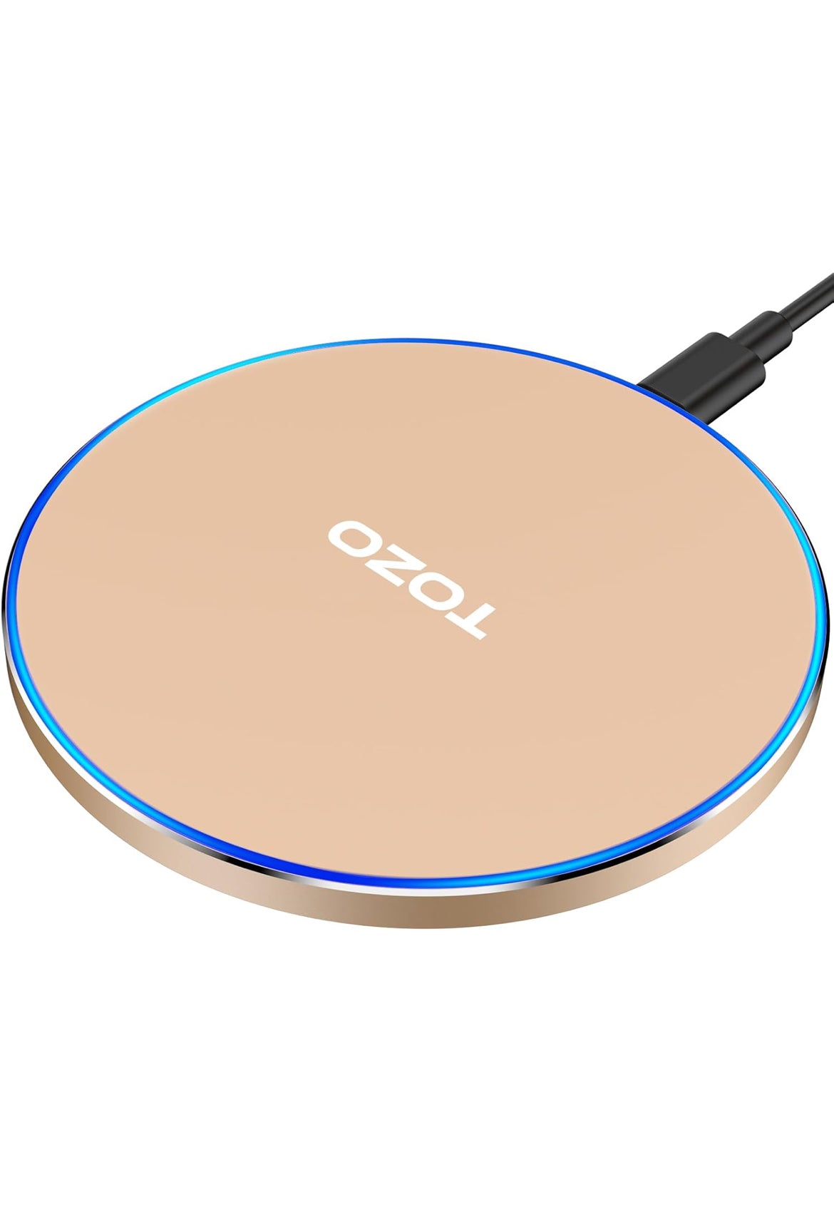 New Anti-Slip Wireless Charger 15W Max Fast Charging Pad Compatible w/ iPhone,Samsung Galaxy - Champagne