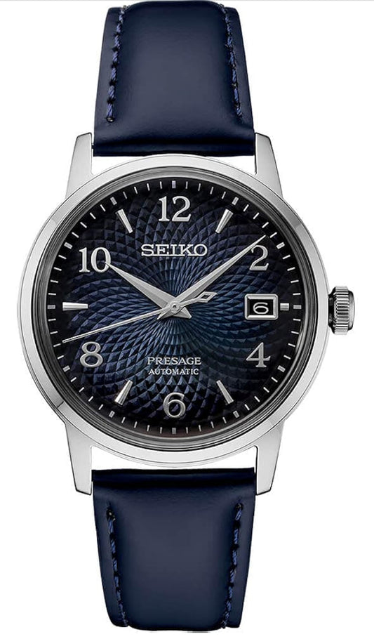 SEIKO Outomatiese Horlosie vir Mans - Presage Cocktail Time - Patroonontwerp met Goue Syfers en Datumkalender, 50m Waterbestand