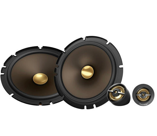 Pioneer A-reeks MAX TS-A653CH, 2-rigting komponent motor-oudioluidsprekers, volle omvang, helder klankgehalte, maklike installasie en verbeterde bassreaksie, vol goue kleur 6.5” ronde luidsprekers