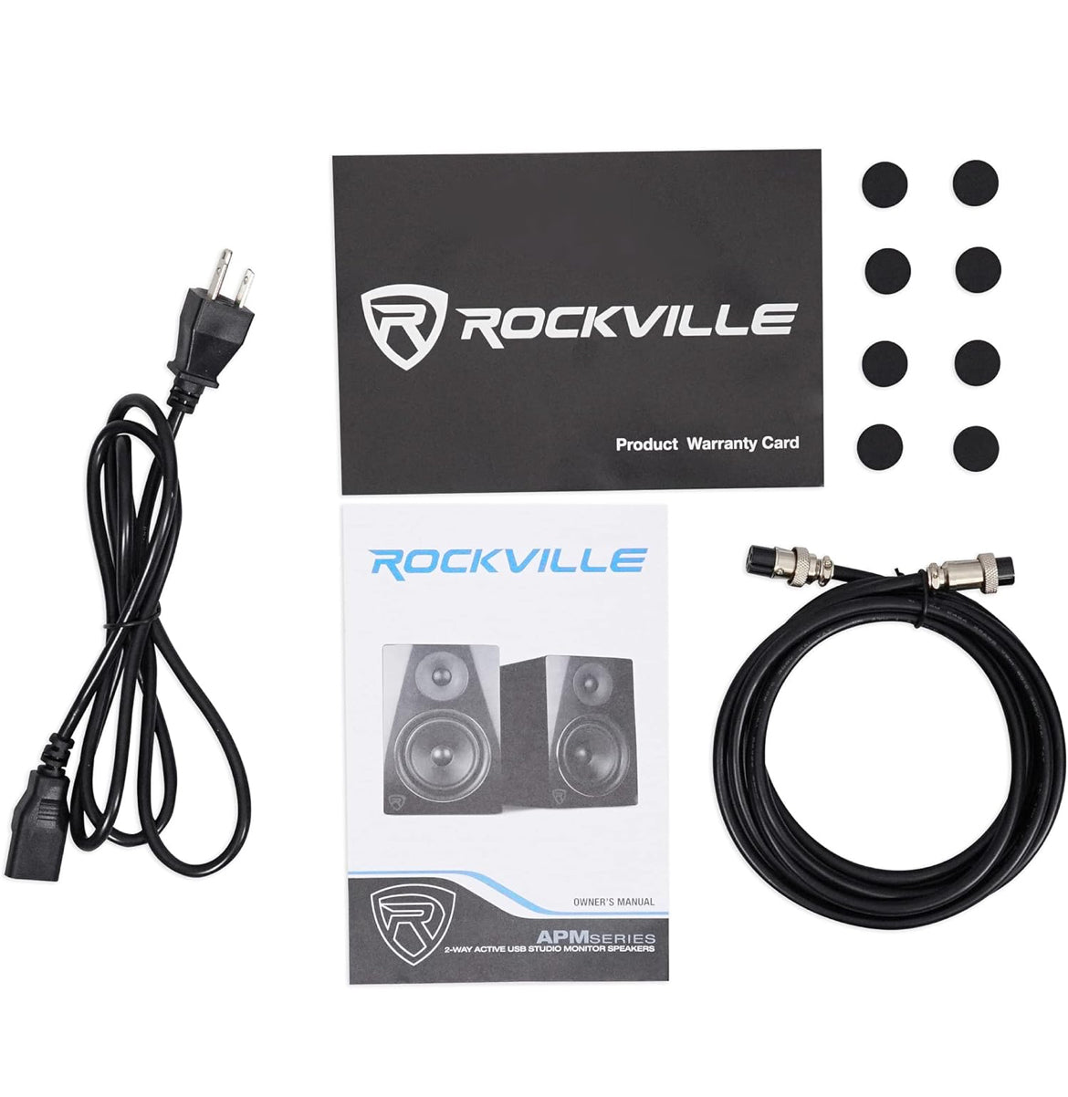Rockville (2) APM5C 5.25" 250W Powered USB Studio Monitor Speakers+Desk Stands