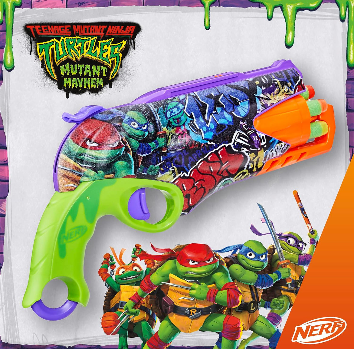 Nerf Teenage Mutant Ninja Turtles Blaster, 10 Elite Darts, Toy Foam Blasters, Ages 8 and Up