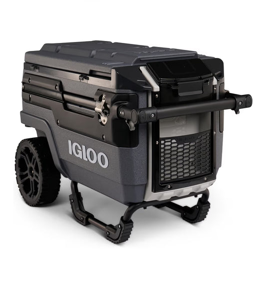 Heavy Duty Insulated Cooler Trailmate Journey 70qt Wheeled Cooler  - Insulated Hard Shell Ice Chest (Black)