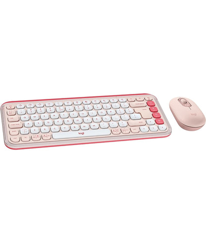 Logitech POP ICON Combo, Bluetooth-sleutelbord-en-muiskombo, Gemaklike Tik, programmeerbare Sleutels en Knoppies, Stil klikke, Maklik-Skakel tot 3 Toestelle - Roose