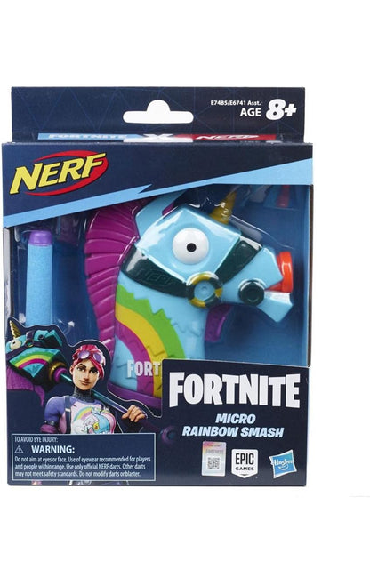 Nerf MicroShots Fortnite Rainbow Smash - Mini Dart-Firing Blaster and 2 Official Elite Darts - for Youth, Teens, Adults