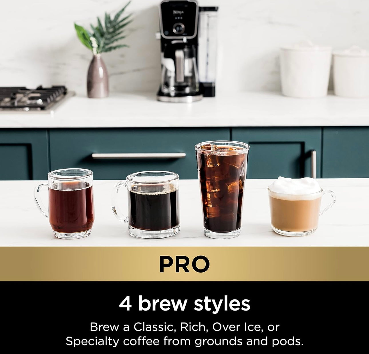 Ninja Drip Coffee Maker With K Cup Combo, DualBrew Pro Specialty Coffee System, 12 Cup Single Serve Coffee Makers with Paper Filter (CFP301)