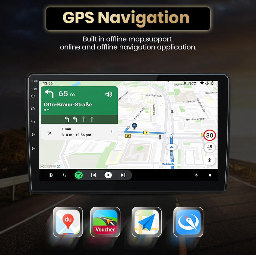 Double Din Smart Car Stereo | 64GB, 4-Core, CarPlay/Android Auto & HD Backup Camera