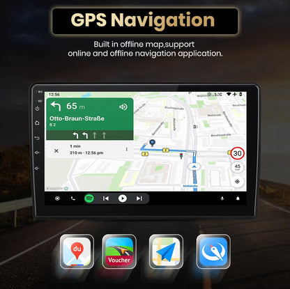 Double Din Smart Car Stereo | 64GB, 4-Core, CarPlay/Android Auto & HD Backup Camera