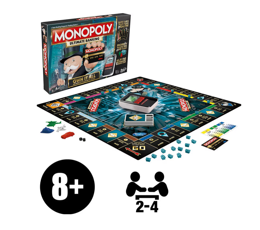 Hasbro Gaming Monopoly Ultimate Banking Edition Board Game for Families and Kids Ages 8 and Up