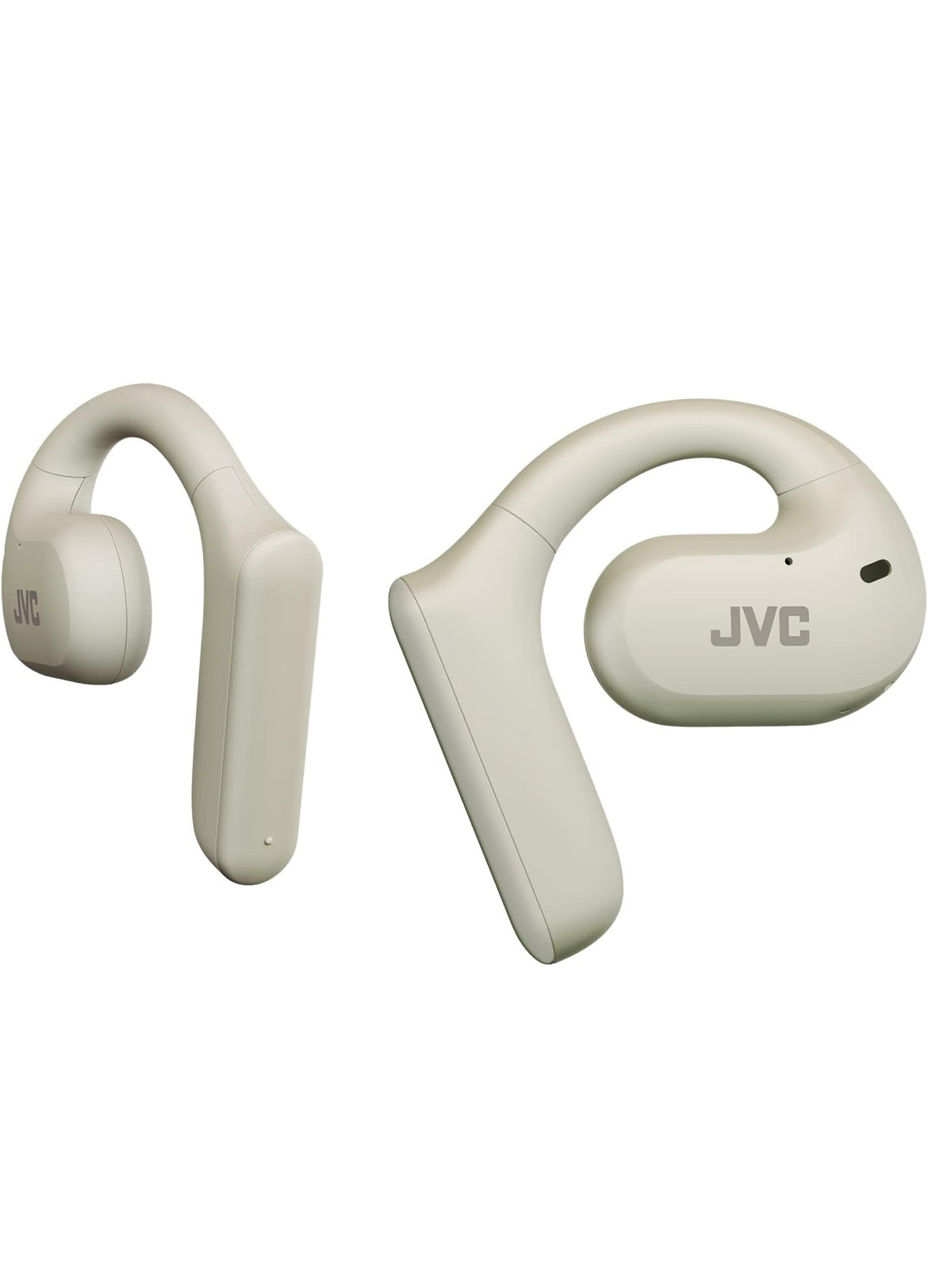 JVC Nearphones Oopoor Regte Dradlose Oorfone met 16mm Groot Drywers vir Kragtige Klank, Enkeloor Gebruik, en Lang Batterylewe (tot 17 Uur) - HANP35TW (Wit)