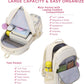 Backpack for Girls, 15.6 Inch Laptop School Bag Kids Kindergarten Elementary College Backpacks Large Bookbags for Teen Girl Women Students Casual Travel Daypacks (Beige)