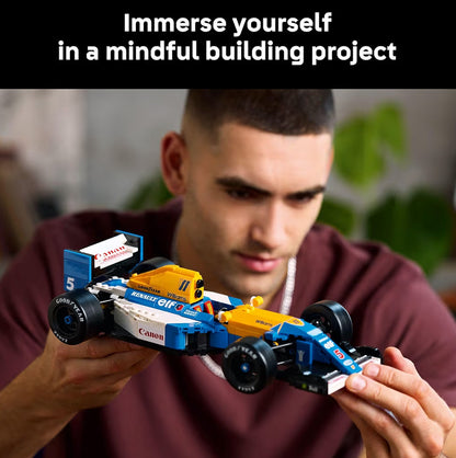 LEGO Icons Williams Racing & Nigel Mansell F1 Modelmotorstel - Boustel F1 selfdoenhandwerk vir Vertoon