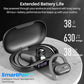 OpenWear Open Ear Headphones, Adjustable Ear Hooks, Ultra Comfort, Bass Bluetooth Headphones 5.4 with Smart Digital Display (Black)