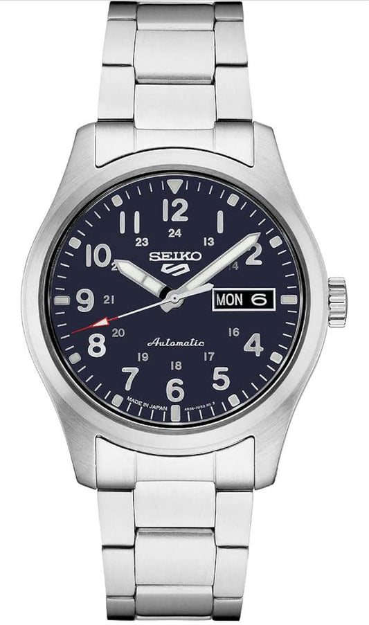 SEIKO Outomatiese Horlosie vir Mans - 5 Sports - Dag/Datum Kalender, LumiBrite Wysers en Merkers, en Roterende Raam, 100m Waterbestand