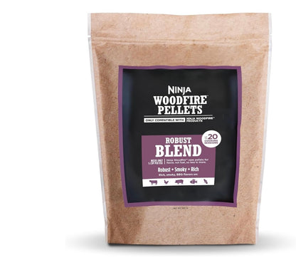 Ninja Woodfire-korrels, Robuuste Mengsel 2-lb Sak, Tot 20 Kooksessies, 100% Regte Houtkorrels, Slegs Versoenbaar met Ninja Woodfire-braaiers en -oonde – Robuuste Mengsel