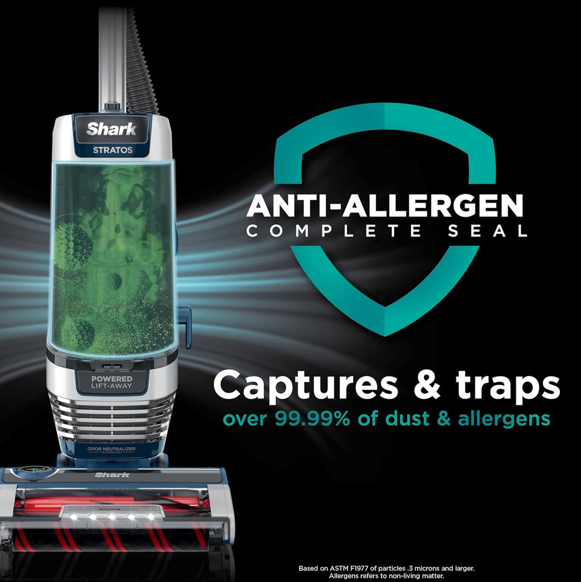 Shark Upright Vacuum, Stratos with DuoClean PowerFins, HairPro, Powered Lift-Away - NEW