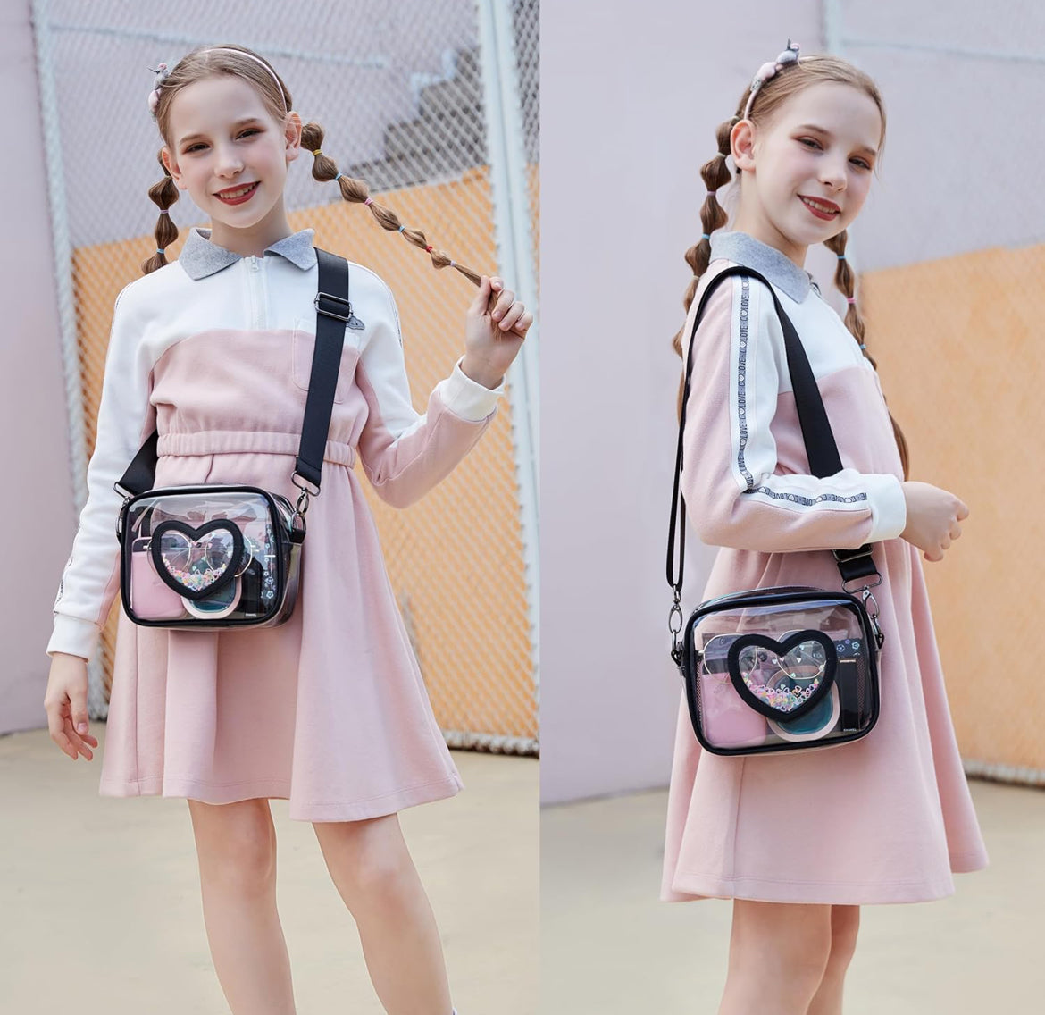 Clear Crossbody Bag for Women Girls Kids Purse Toddlers Shoulder Messenger Handbags Transparent Bags Wallet Pouch