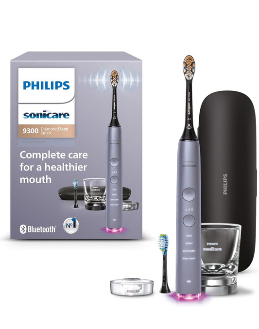 Philips Sonicare DiamondClean Smart 9300 Elektriese Tandeborsel, Soniese Tandeborsel met Toepassing, Druksensor, Borselkopbespeuring, 4 Borselmodusse en 3 Intensiteitsvlakke -Grys, Model HX9903/45
