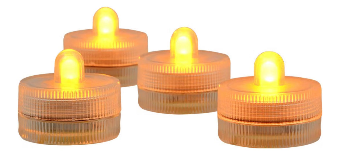 KITOSUN Submersible LED Lights cr2032 Battery Powered Underwater Waterproof LED Tea Light Candles for Events Wedding Centerpieces Vase Floral Xmas Holidays Home Decor Lighting(Pack of 12) (Yellow)