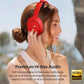 Hybrid Active Noise Cancelling Headphones, Wireless Over Ear Bluetooth, 40H Playtime, Hi-Res Audio Custom EQ, Comfort Fit Ear Cups (Red)