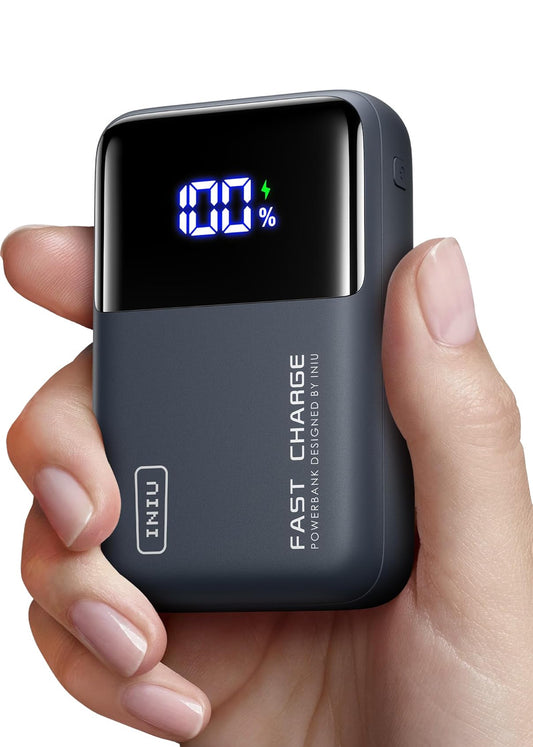 INIU Kragbank, 25000mAh 100W Hoëkapasiteit Skootrekenaar- & Foon Klein Draagbare Laaier, Vinnig Laaiende Vlugvaart Vliegskip Gesinsreisbykomstighede Batterypak vir Kollegestudente Reisigers Seuns Meisies, Blou