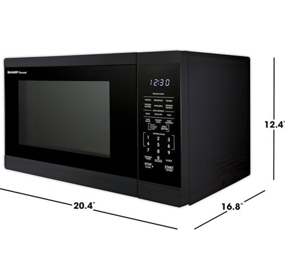 Sharp SMC1461KB 1.4 cu. ft. 1100W Black Countertop Microwave Oven
Removable 12.4" Carousel Turntable