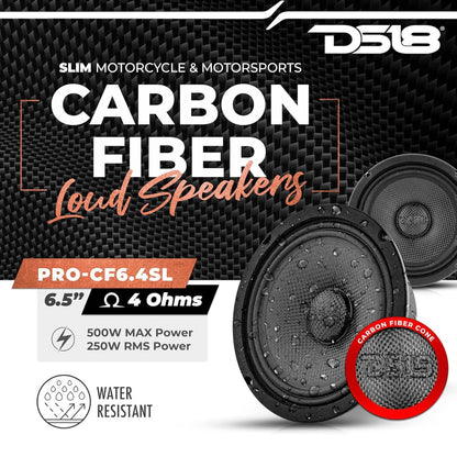 DS18 PRO-CF6.4SL 6.5" Slank Middelbas Luidspreker - Fantastiese Luidspreker vir Motorfietse en Kragsporte - 1 ST