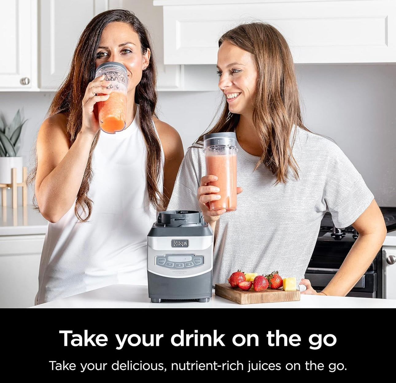 Ninja BL660 Professional Compact Smoothie & Food Processing Blender, 1100-Watts, 3 Functions - 2-oz.* Pitcher, (2) 16-oz. To-Go Cups & Spout Lids - Gray