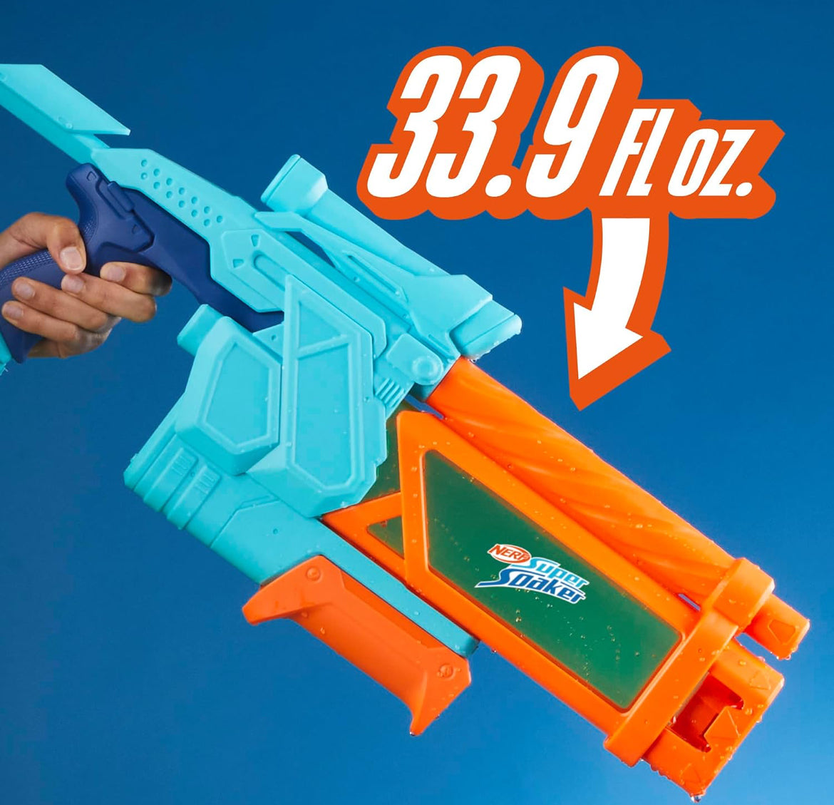 Nerf Super Soaker Mega Dunk-Fill Water Blaster, Easy Instant Fill Tank, Just Dunk & Go, 33.9 Fluid Ounce Tank, Water Toys, Ages 6+