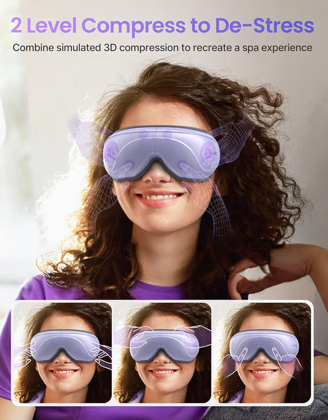 Eyeris 2 Eye Massager w/ Heat Face Massager, Heated Eye Mask for Improve Sleep - (Purple)