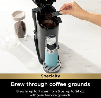 Ninja-koffiemaker Enkelbediening Brou met Koffiekapsules en Gemaalde Koffie Versoenbaar met K-Cup-koffiekapsules - Swart (PB051)
