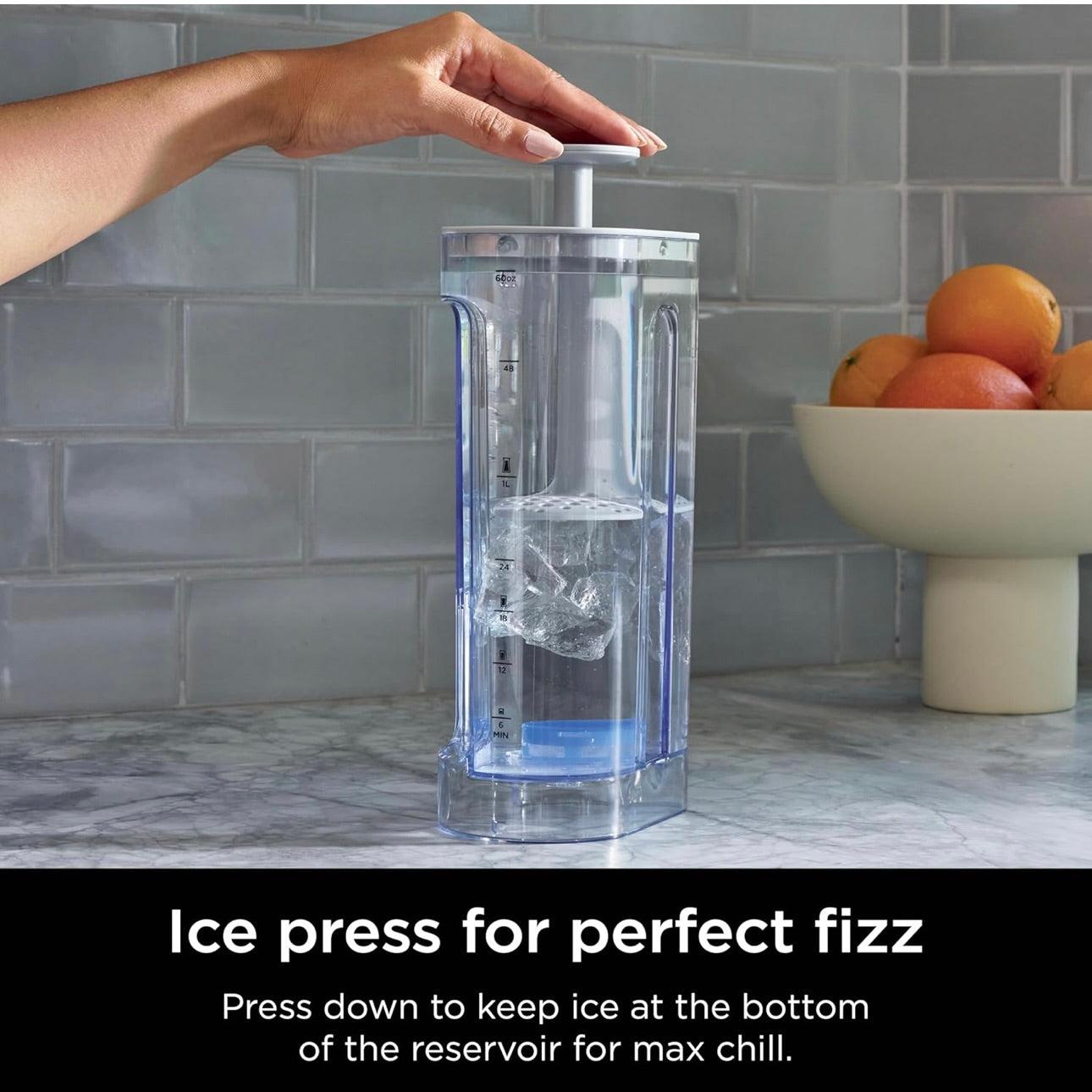 Ninja Thirsti Max Custom Hydration System, Soda Maker, Sparkling Water Maker, Custom Still & Sparkling Drinks, Compact Design, With 60L CO₂ Cylinder & Flavored Water Drops - Silver