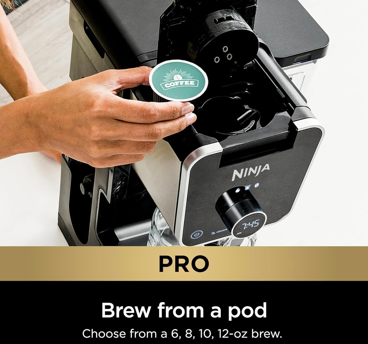 Ninja Drip Coffee Maker With K Cup Combo, DualBrew Pro Specialty Coffee System, 12 Cup Single Serve Coffee Makers with Paper Filter (CFP301)