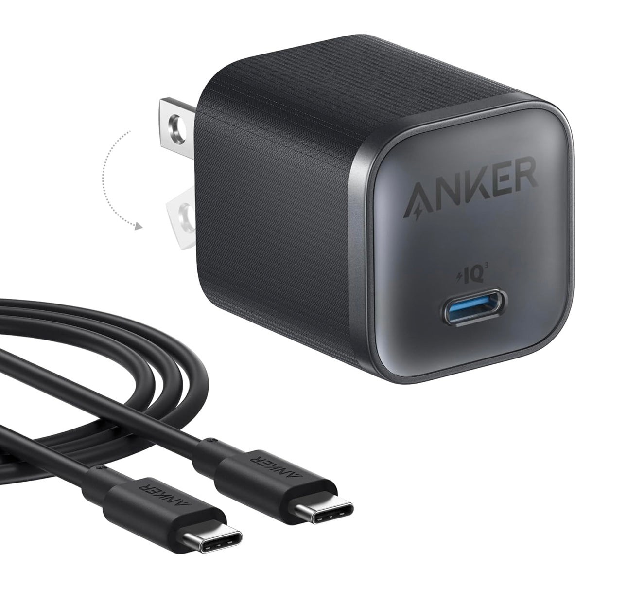 Anker Nano 45W Type C Charger Fast Charging, Compact and Foldable Plug - (6 ft Cable Included)