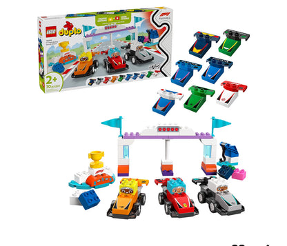 LEGO DUPLO Town F1-span Renmotors en Bestuurders Bouspeelstel