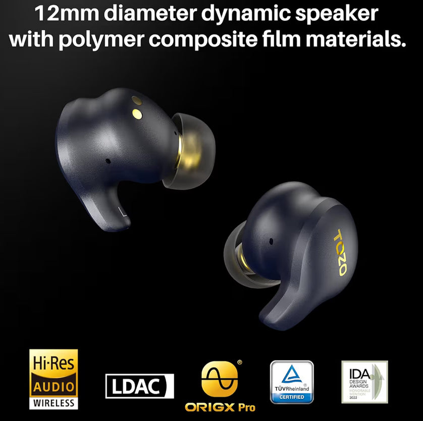 Golden X1 Wireless Earbuds Balanced Armature Driver and Hybrid Dynamic OrigX Pro, LDAC & Hi-Res Audio Wireless, Noise Cancellation - Galaxy Black/Blue