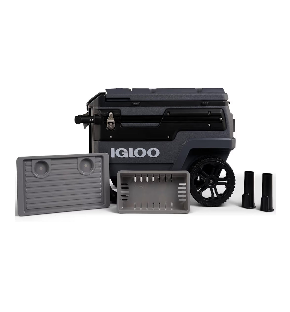 Heavy Duty Insulated Cooler Trailmate Journey 70qt Wheeled Cooler  - Insulated Hard Shell Ice Chest (Black)