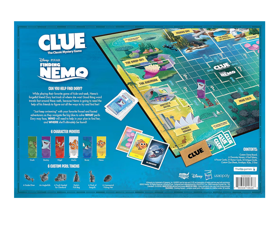 CLUE: Finding Nemo | Collectible Clue Game Based on Disney and Pixar’s Animated Films | Great for Family Game Night