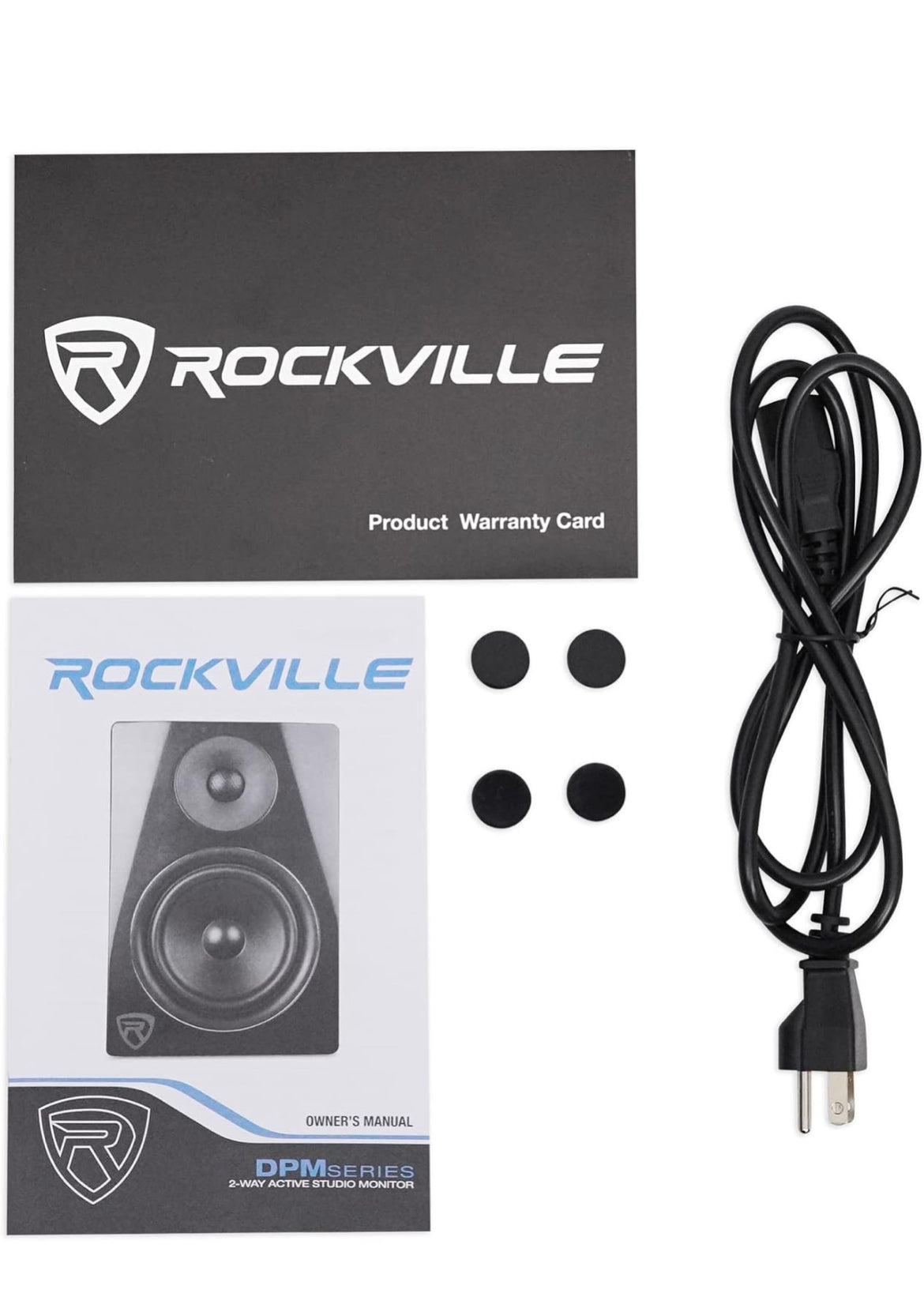Rockville 2 DPM5B 5.25" 300w Dual Active Studio Monitors+Stands+Pads+Headphones BUNDLE