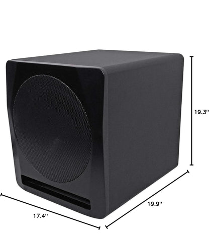 Rockville APM10B 10" 400 Watt Aktiewe Studio Subwoofer Pro Sub + Akoustiese Riser