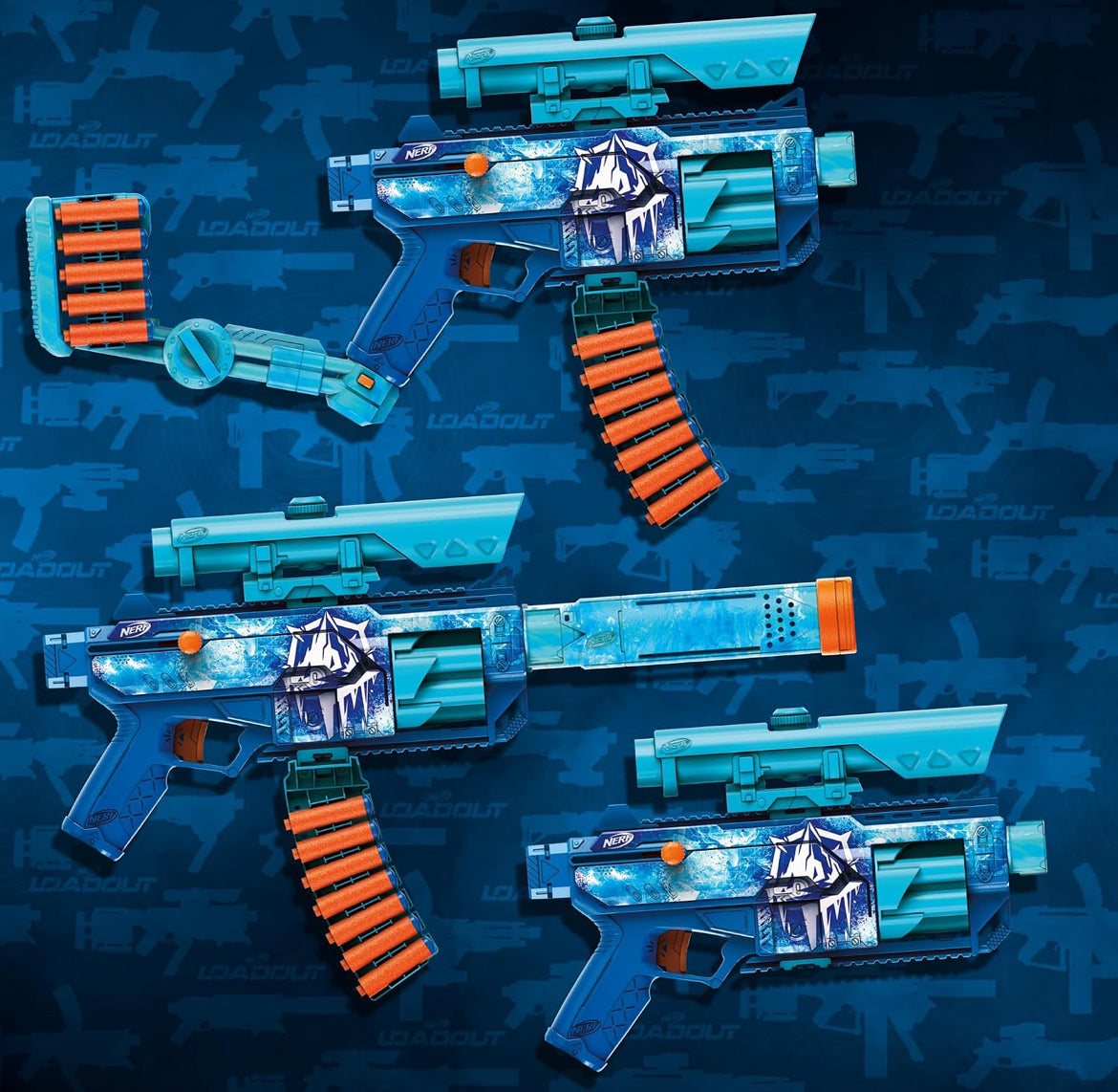 Nerf Loadout FrostFusion Blaster, 4 Interchangeable Attachment Accessories, 30 Nerf N1 Darts, Kids Toys & Gifts, Ages 8+